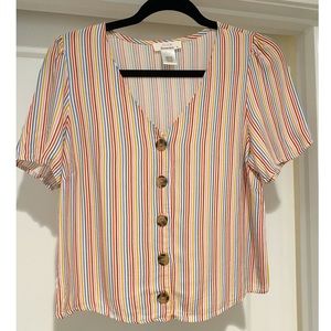 Rainbow Striped Blouse